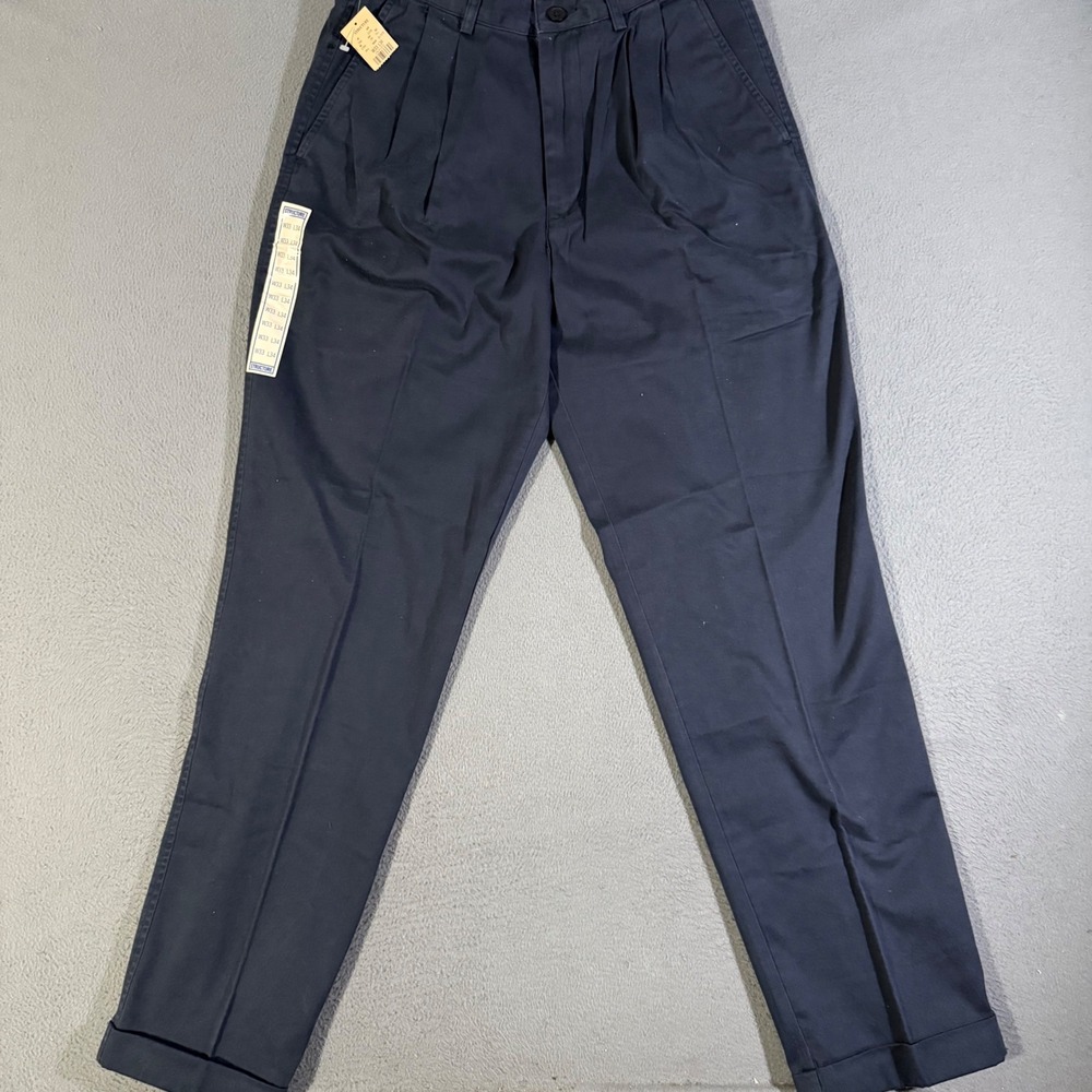 Structure Men's‎ Pleated Front Relaxed Fit Navy Blue Dress Pants W33 L34 NEW